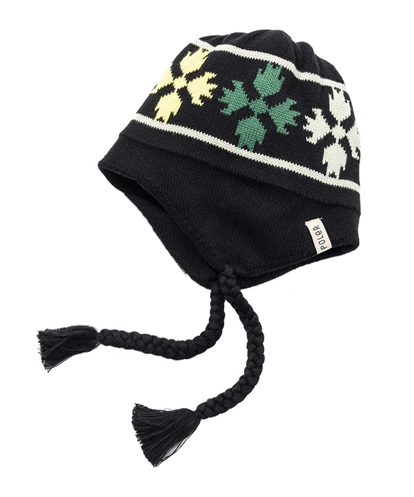 POLER ポーラー ニット帽 ビーニー ニットキャップ 帽子 防寒 BEAR PAW FLAP BEANIE 253MCV0113