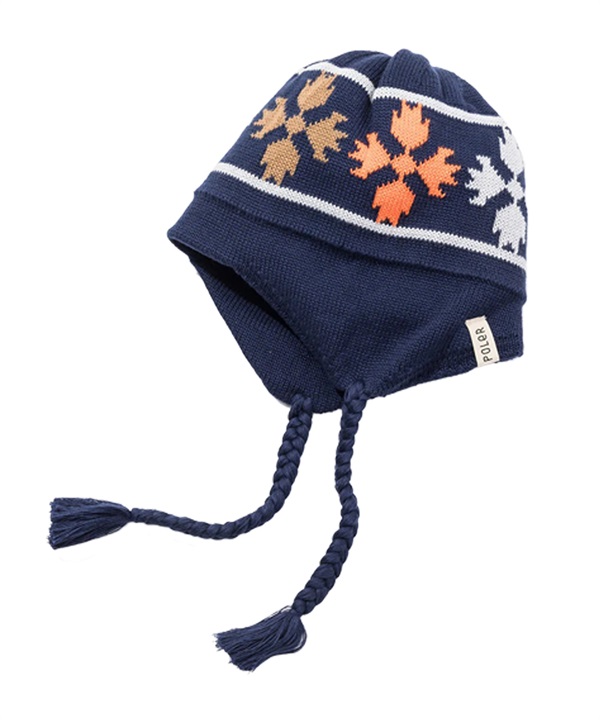 POLER ポーラー ニット帽 ビーニー ニットキャップ 帽子 防寒 BEAR PAW FLAP BEANIE 253MCV0113