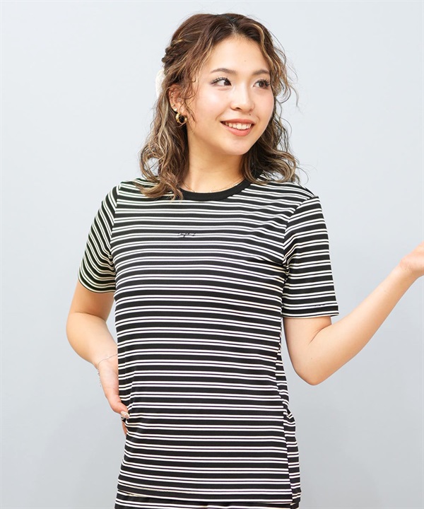 Ungrid アングリッド 水着 レディース ラッシュガード 半袖 Tシャツ ボーダー柄 水陸両用 UVカット 250301