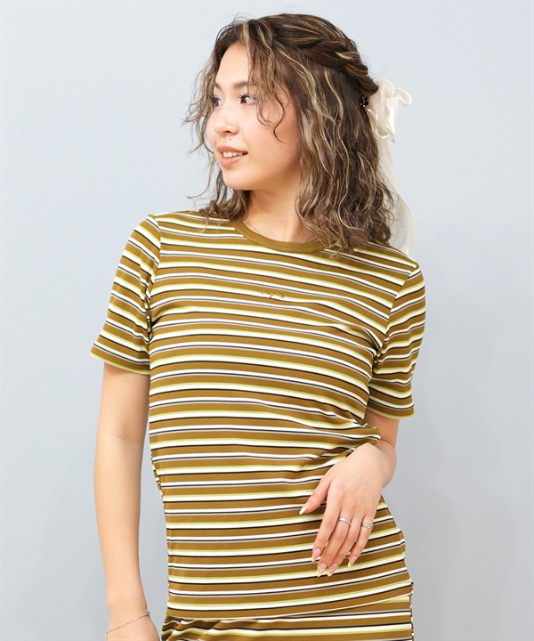 Ungrid アングリッド 水着 レディース ラッシュガード 半袖 Tシャツ ボーダー柄 水陸両用 UVカット 250301