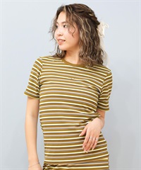 Ungrid アングリッド 水着 レディース ラッシュガード 半袖 Tシャツ ボーダー柄 水陸両用 UVカット 250301(BR-M)
