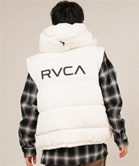 RVCA ルーカ ダウン ベスト メンズ シンプル バックプリント ロゴ WOLDWIDE BK ARCH ZIPHD JK BF042-762(ANW-S)