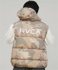 RVCA ルーカ ダウン ベスト メンズ シンプル バックプリント ロゴ WOLDWIDE BK ARCH ZIPHD JK BF042-762(KHC-S)