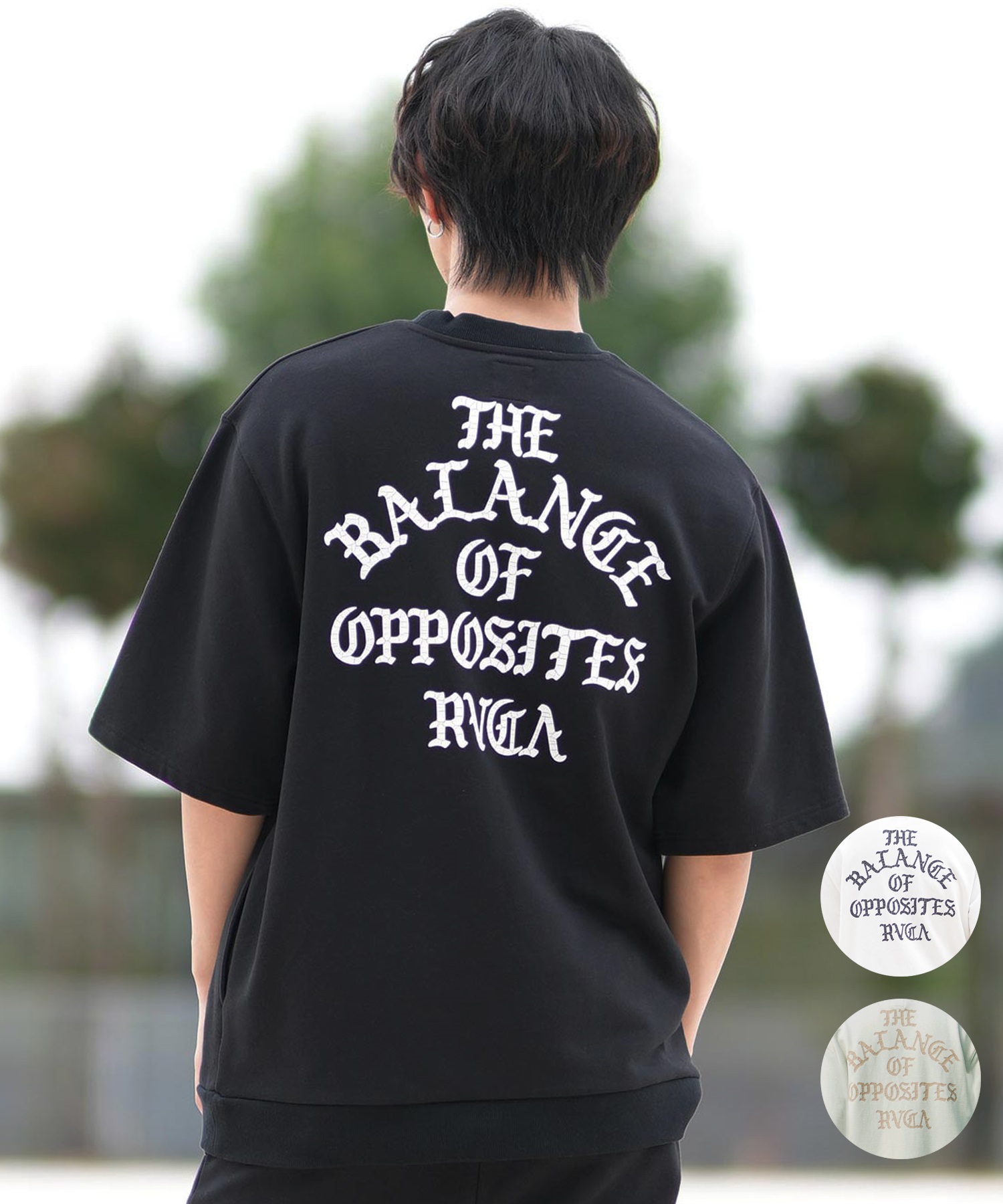 RVCA ルーカ メンズ 半袖 Tシャツ 半袖スウェットTシャツ バックプリント BF041-007(BLK-S)