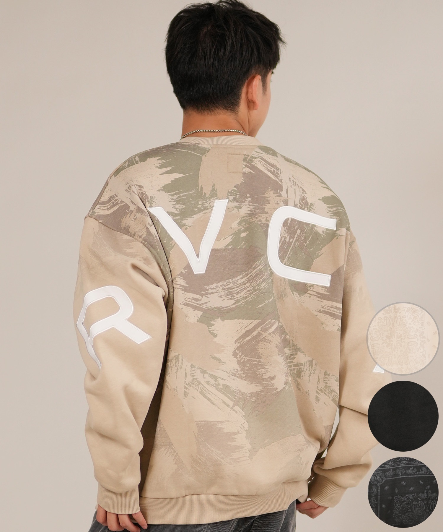 RVCA ルーカ トレーナー スウェット メンズ バックプリント FADE BACK SIDE ARCH BF042-001(BBB-S)