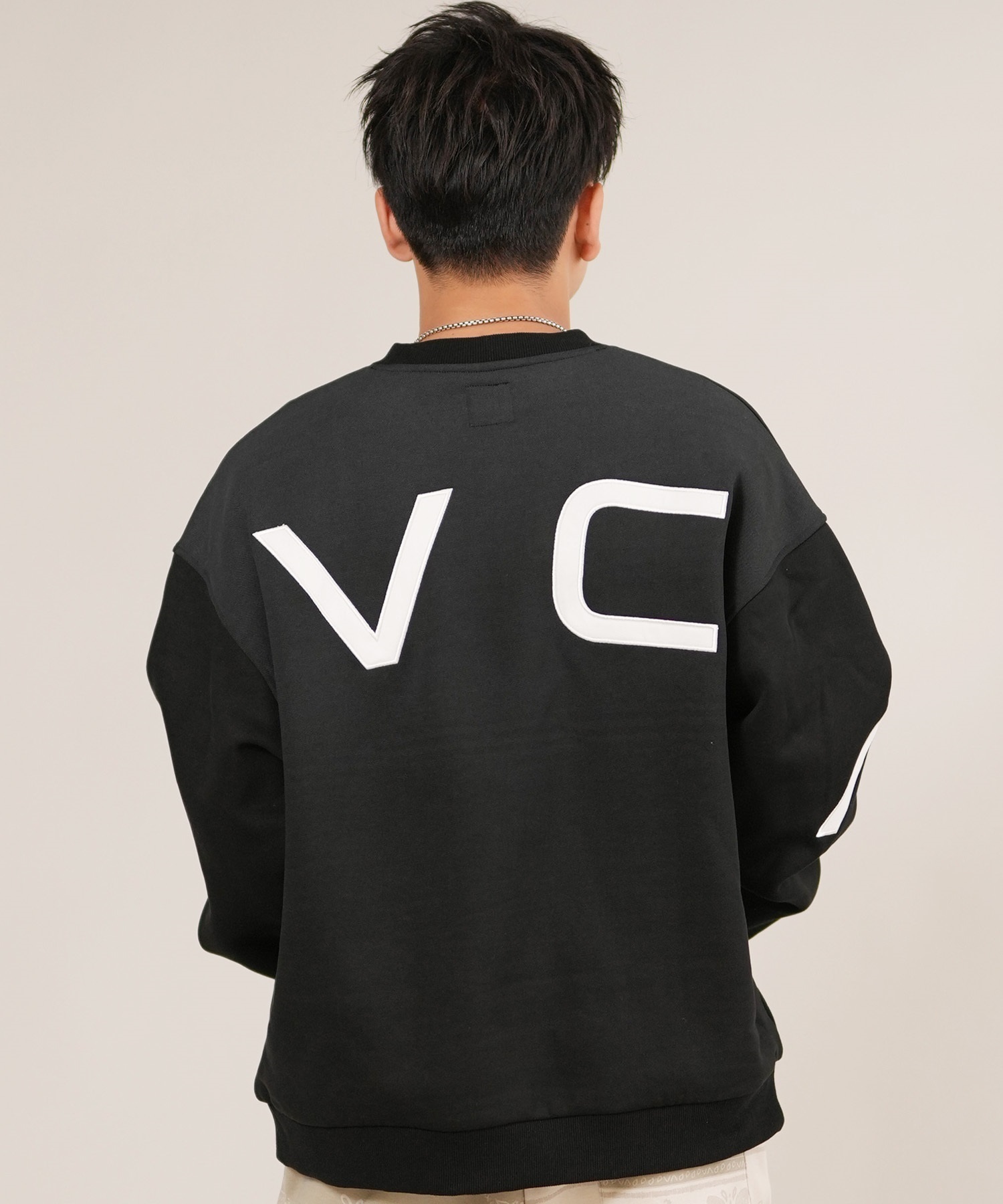 RVCA ルーカ トレーナー スウェット メンズ バックプリント FADE BACK SIDE ARCH BF042-001(BLK-S)