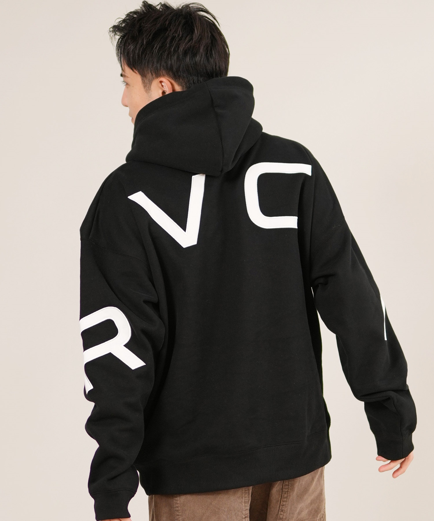 RVCA ルーカ プルオーバー パーカー メンズ バックプリント 裏起毛 BACK SIDE ARCH RVCA HD BF042-015(BLK-S)