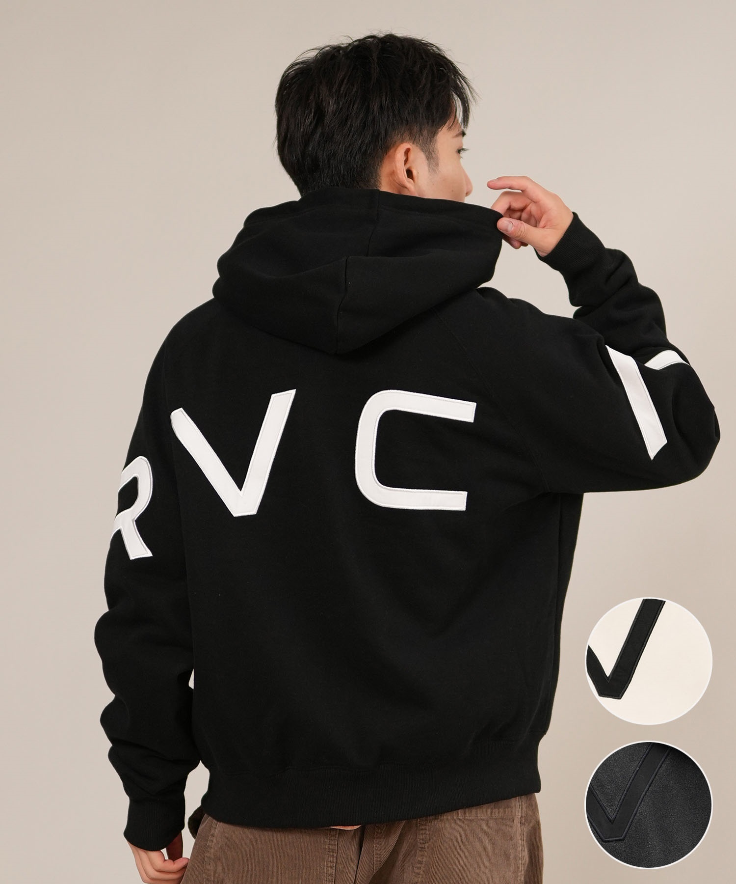 RVCA ルーカ ジップアップ パーカー メンズ ロゴ ARCH BACK SIDE ZIP