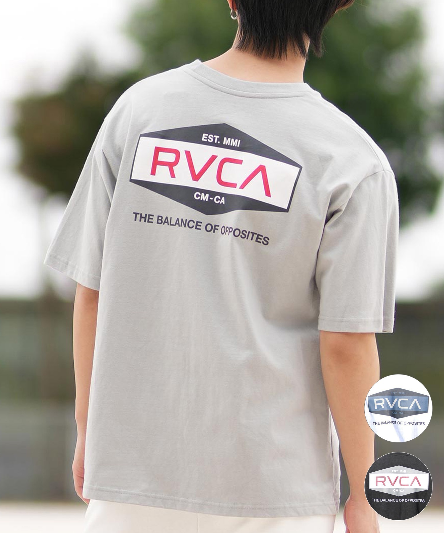 RVCA ルーカ 半袖 Tシャツ メンズ バックプリント BF041-252(WHT-S)