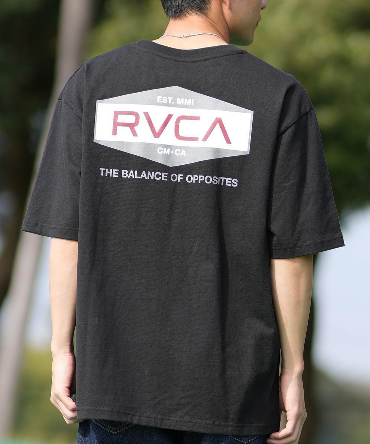 RVCA ルーカ 半袖 Tシャツ メンズ バックプリント BF041-252(BLK-S)