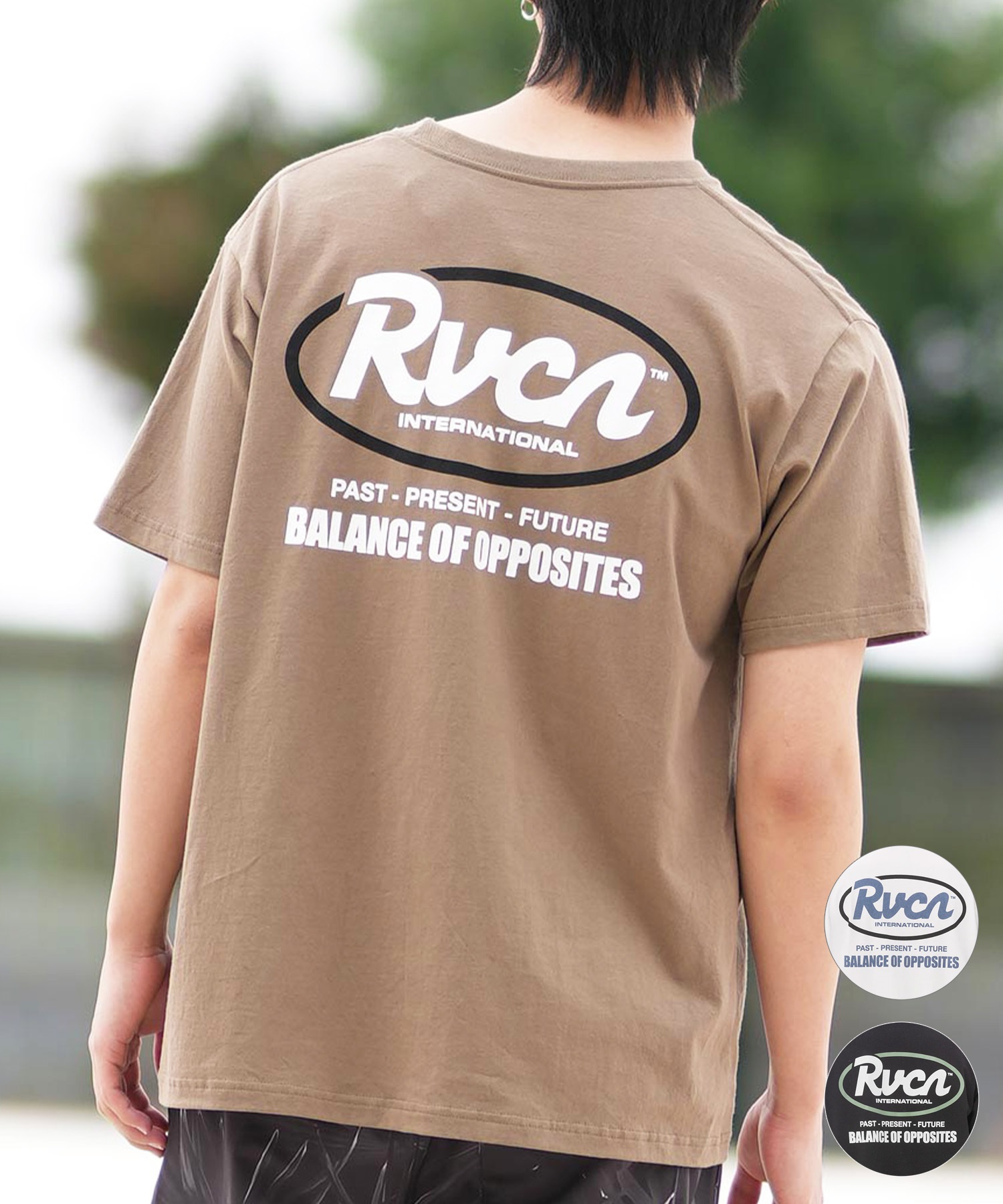 RVCA ルーカ 半袖 Tシャツ メンズ バックプリント RANCH SCRIPT SS BF041-256(WHT-S)
