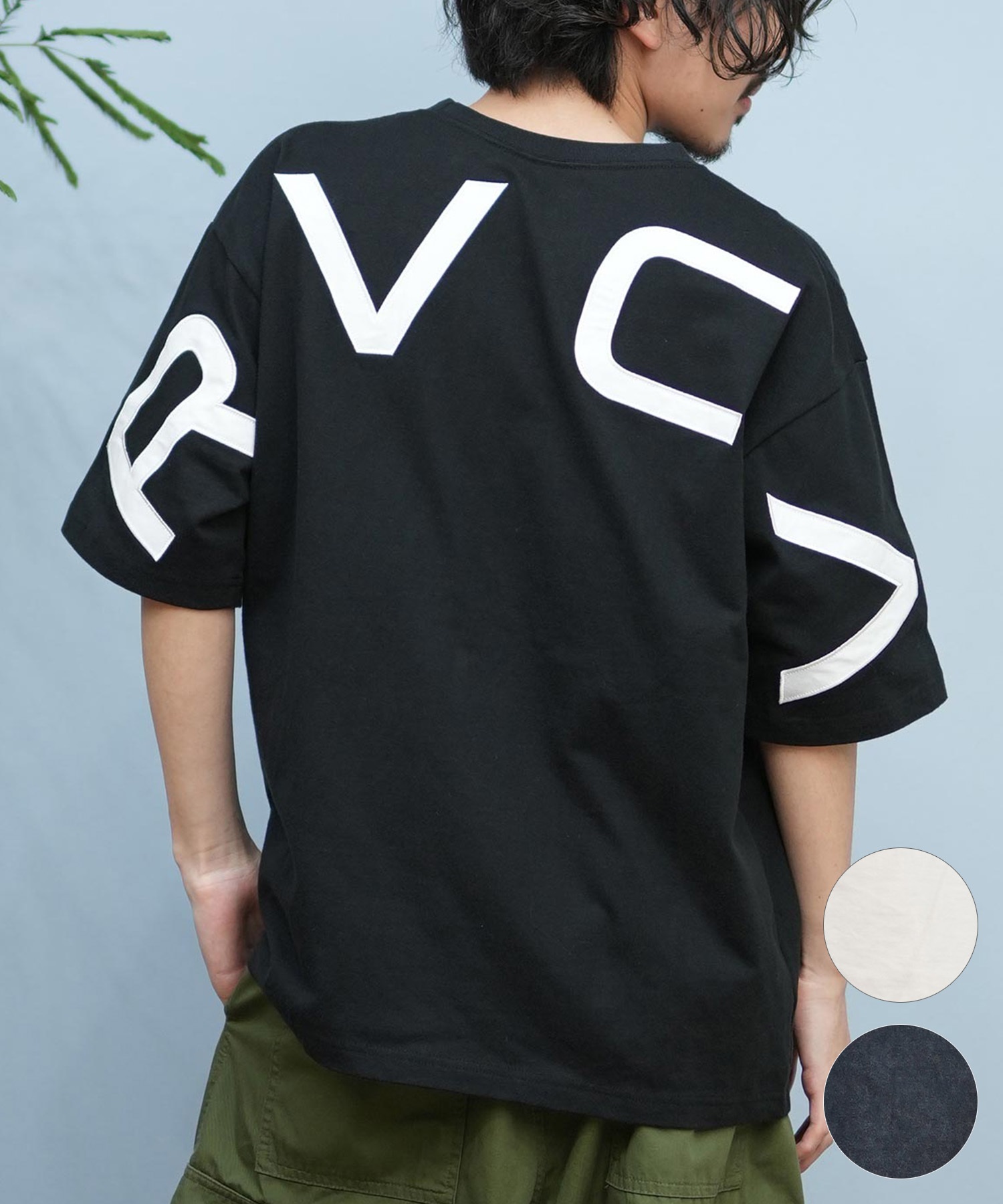 RVCA ルーカ 半袖 Tシャツ メンズ バックプリント ブランドロゴ オーバーサイズ BF041-P22(WHT-S)