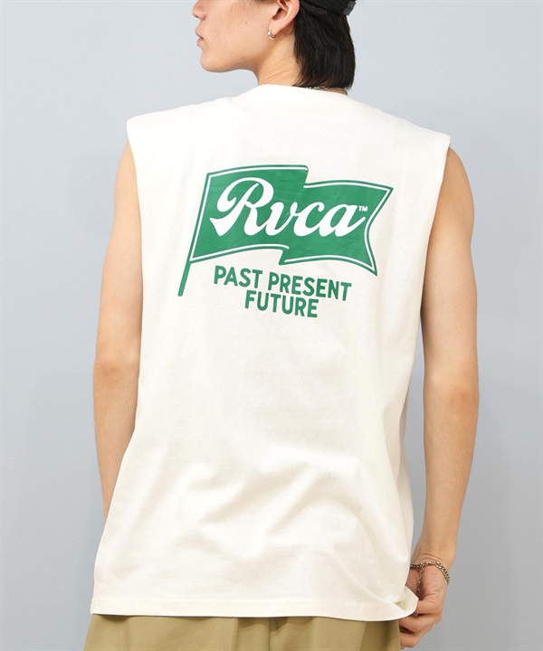 RVCA ルーカ タンクトップ メンズ カットオフ ノースリーブ バックプリント ロゴ ONSHORE TT BF04A-352