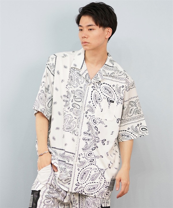RVCA ルーカ 半袖 シャツ メンズ ペイズリー柄 セットアップ BF04A-P13