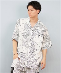 RVCA ルーカ 半袖 シャツ メンズ ペイズリー柄 セットアップ BF04A-P13(WHT-S)