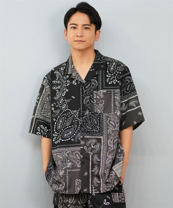 RVCA ルーカ 半袖 シャツ メンズ ペイズリー柄 セットアップ BF04A-P13