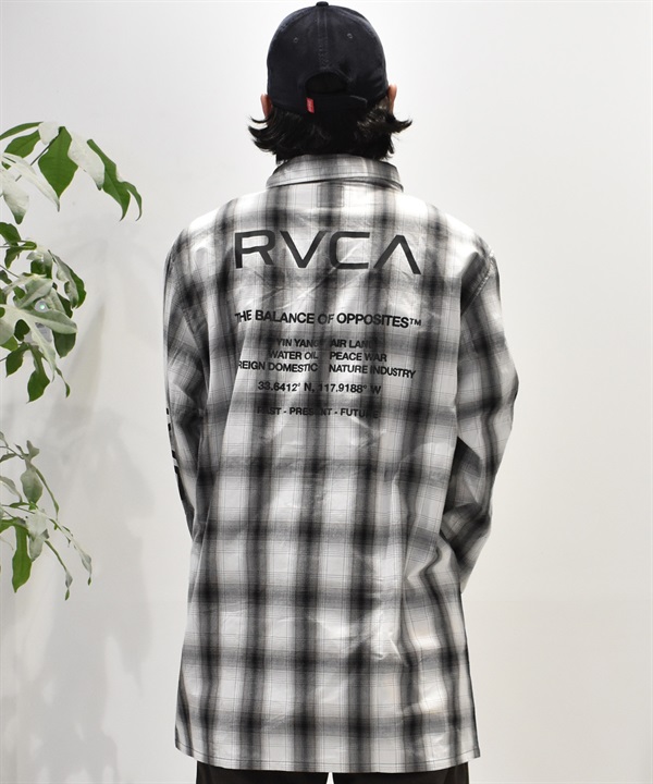 RVCA ルーカ 長袖 シャツ メンズ バックプリント ロゴ チェック NxI SHIRTS BF042-P11