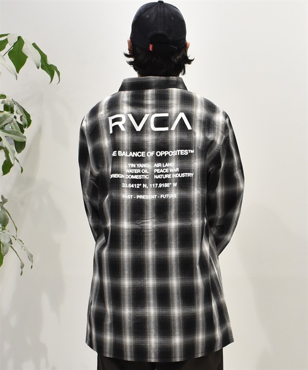 RVCA ルーカ 長袖 シャツ メンズ バックプリント ロゴ チェック NxI SHIRTS BF042-P11