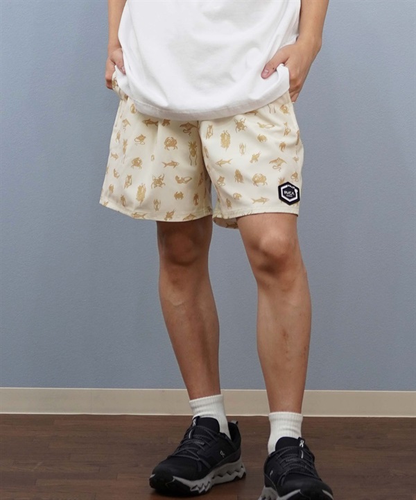 RVCA ルーカ 水着 海パン トランクス サーフパンツ メンズ 総柄 水陸両用 ショートパンツ SEA LIFE ELASTIC BF04A-596