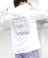RVCA ルーカ 水着 ラッシュガード ジップアップ パーカー メンズ 長袖 バックプリント 水陸両用 UVカット 吸水速乾 BF041-P85(WHT-S)