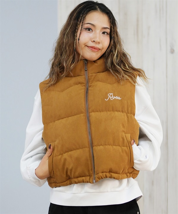 RVCA ルーカ ベスト レディース スエード ロゴ DEVON SUEDET PUFFER VEST BF044-755
