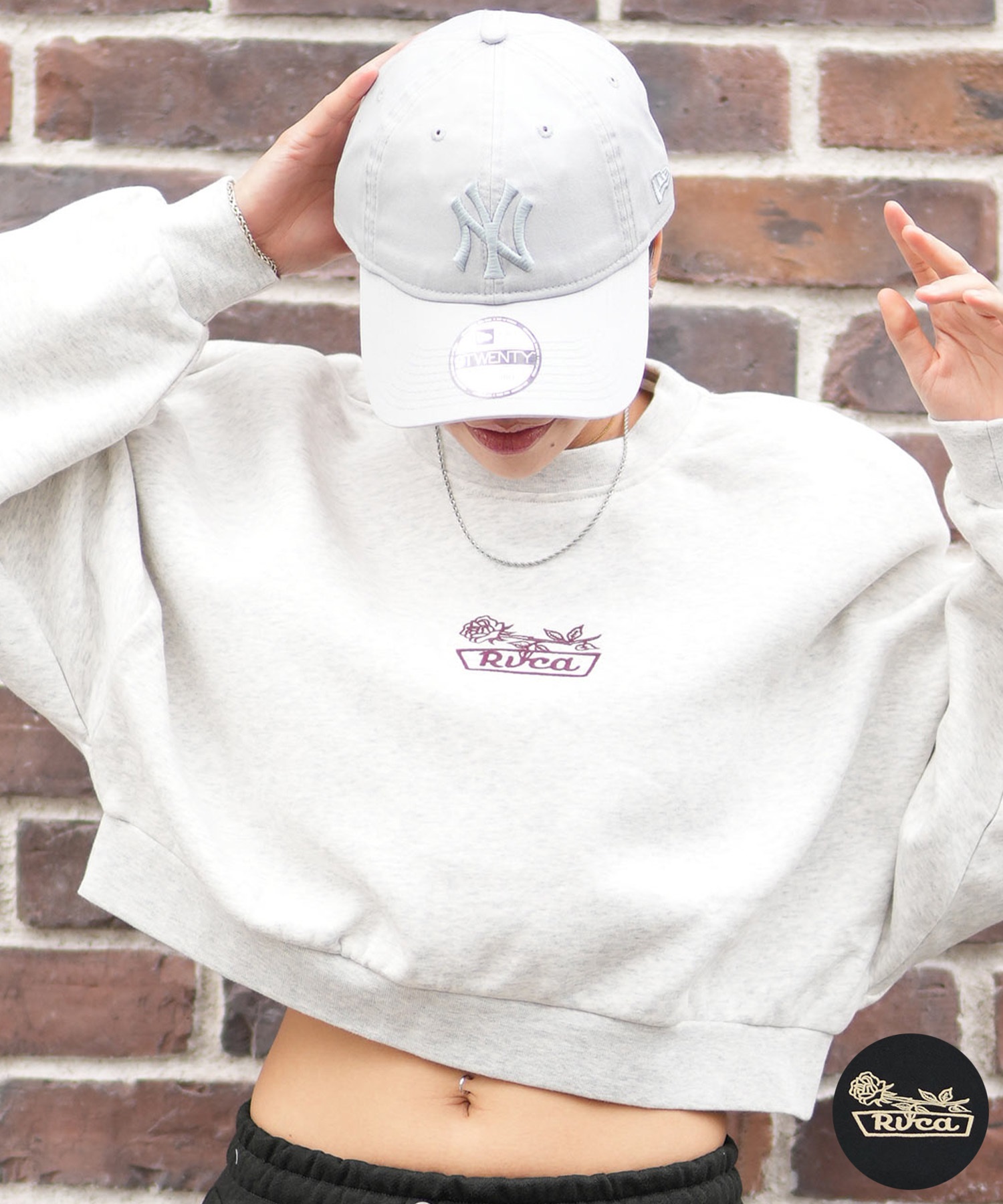 RVCA ルーカ トレーナー スウェット レディース ロゴ クロップド丈