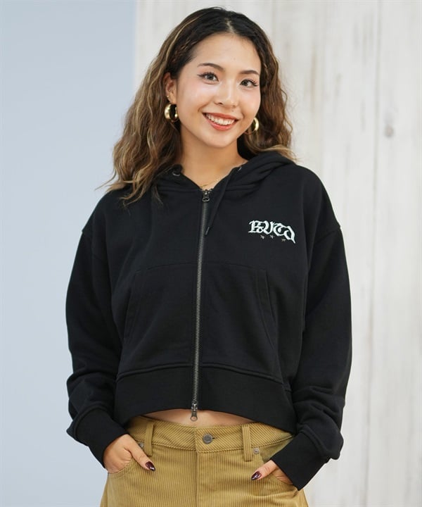 RVCA ルーカ ジップアップ パーカー レディース スウェット フーディー ショート丈 ロゴ 裏毛 NEAT ZIP HOODIE BF044-014