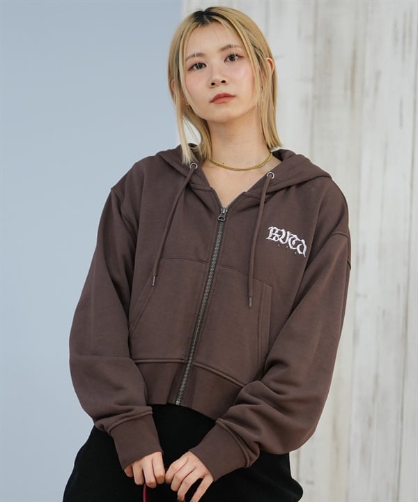 RVCA ルーカ ジップアップ パーカー レディース スウェット フーディー ショート丈 ロゴ 裏毛 NEAT ZIP HOODIE BF044-014