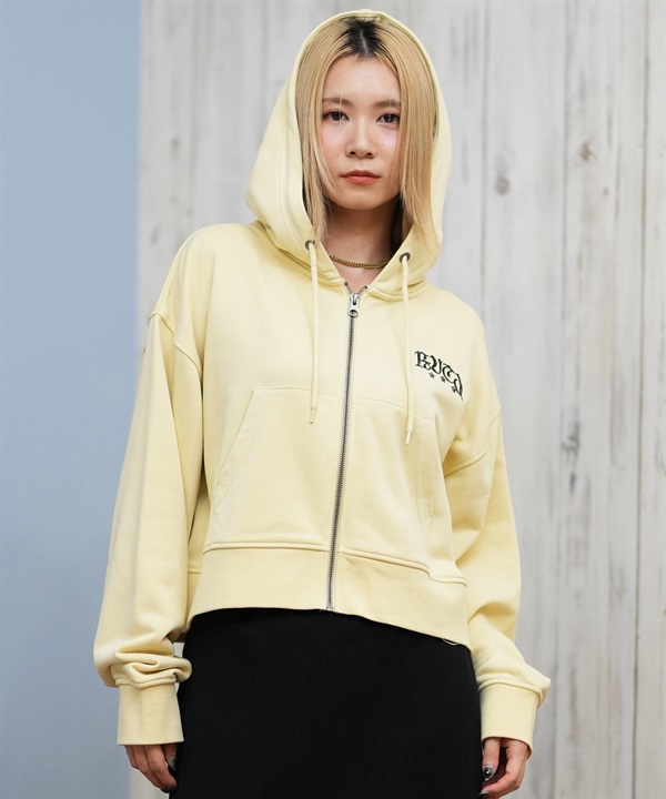 RVCA ルーカ ジップアップ パーカー レディース スウェット フーディー ショート丈 ロゴ 裏毛 NEAT ZIP HOODIE BF044-014