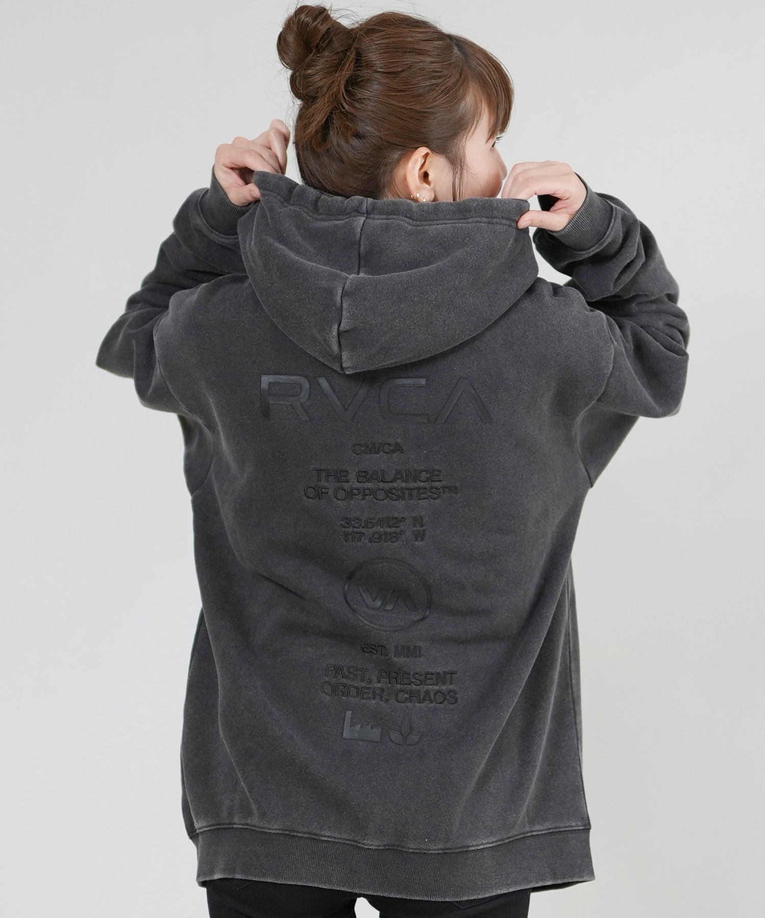 RVCA ルーカ ジップアップ パーカー レディース バックプリント ロゴ BF044-P02(KVCW-M)