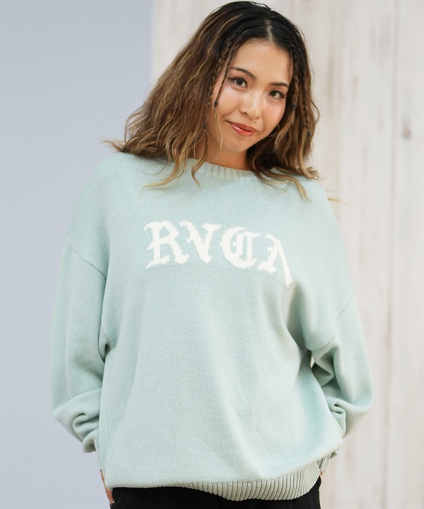 RVCA ルーカ ニット セーター レディース クルーネック ロゴ BIG RVCA KNIT BF044-650