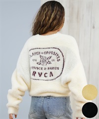 RVCA ルーカ ニット セーター レディース クロップド丈 ショート丈 ロゴ LOOSE FIT JQ KNIT BF044-652(BLK-M)