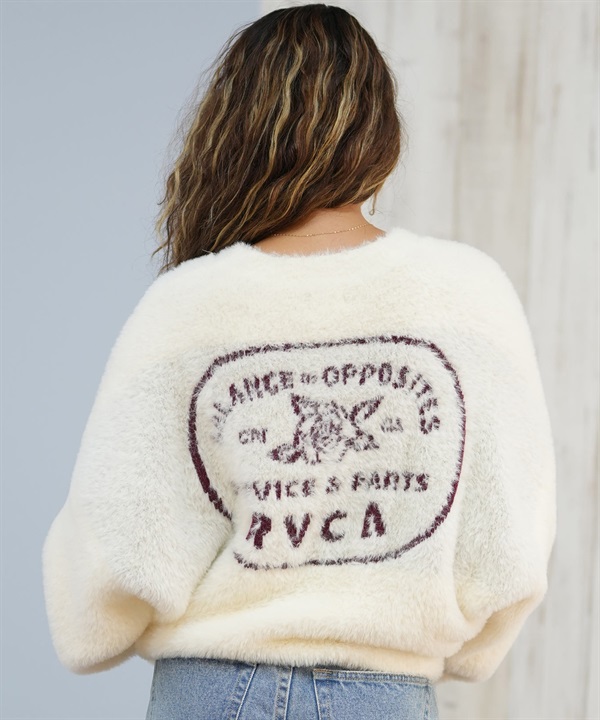 RVCA ルーカ ニット セーター レディース クロップド丈 ショート丈 ロゴ LOOSE FIT JQ KNIT BF044-652