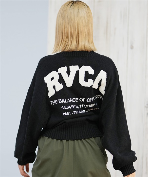 RVCA ルーカ ニット セーター レディース バックプリント ロゴ ARCH RVCA MATCH CREW KNIT BF044-P65