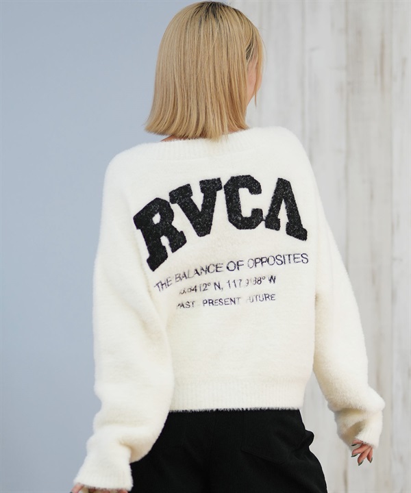 RVCA ルーカ ニット セーター カーディガン レディース バックプリント ロゴ BF044-P66