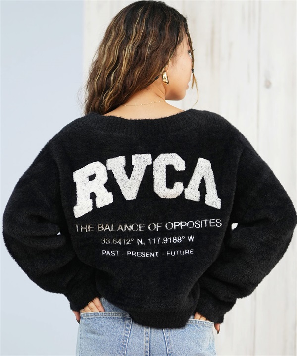 RVCA ルーカ ニット セーター カーディガン レディース バックプリント ロゴ BF044-P66