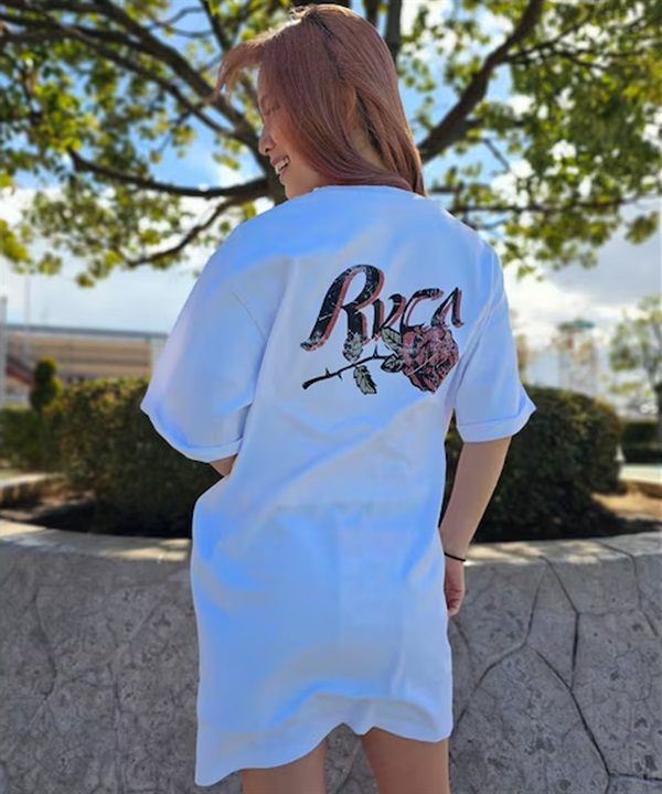 RVCA ルーカ ワンピース レディース Tシャツワンピース 半袖 バラ ロゴ バックプリント BF043-P36
