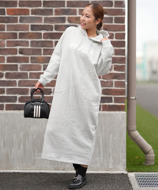 RVCA ルーカ ワンピース レディース パーカー スウェット 裏起毛 CLASSIC HOODED LONG DRESS BF044-P35
