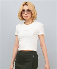 RVCA ルーカ 半袖 Tシャツ レディース リブ ミニT クロップド丈 ショート丈 WILD RVCA BABY ST BF043-P21