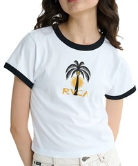 RVCA ルーカ 半袖 Tシャツ レディース ミニTシャツ リンガーTシャツ PALM TREE BABY RINGER ST BF04C-205