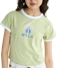 RVCA ルーカ 半袖 Tシャツ レディース ミニTシャツ リンガーTシャツ PALM TREE BABY RINGER ST BF04C-205