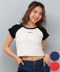 RVCA ルーカ 半袖 Tシャツ レディース クロップド丈 ショート丈 ロゴ 刺繍 BF04C-207