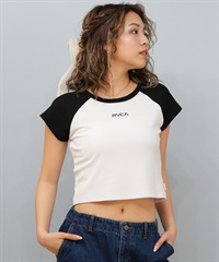 RVCA ルーカ 半袖 Tシャツ レディース クロップド丈 ショート丈 ロゴ 刺繍 BF04C-207