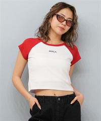 RVCA ルーカ 半袖 Tシャツ レディース クロップド丈 ショート丈 ロゴ 刺繍 BF04C-207