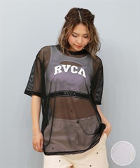 RVCA ルーカ 半袖 Tシャツ レディース メッシュTシャツ ロゴ オーバーサイズ ARCH RVCA MESH TEE BF04C-857