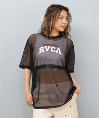 RVCA ルーカ 半袖 Tシャツ レディース メッシュTシャツ ロゴ オーバーサイズ ARCH RVCA MESH TEE BF04C-857