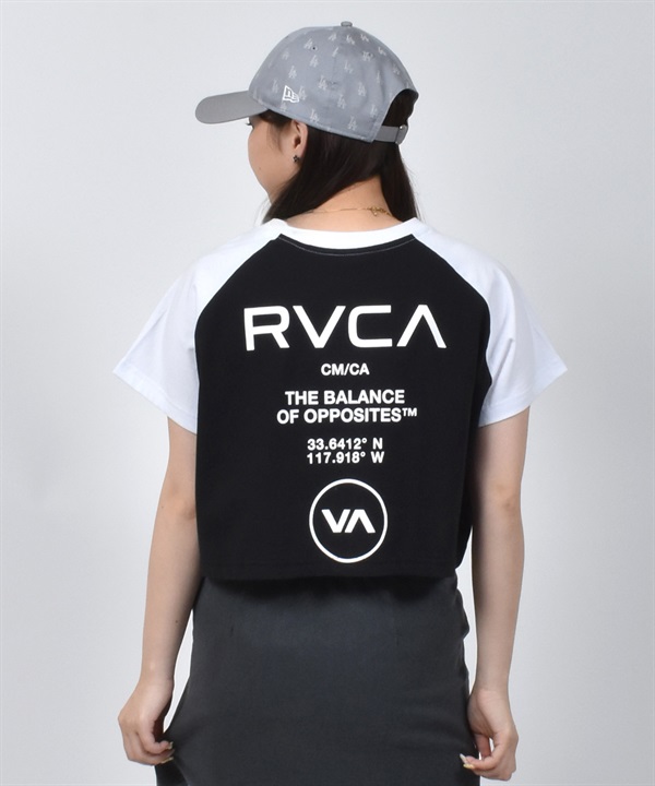 RVCA ルーカ 半袖 Tシャツ レディース クロップド丈 ショート丈 ラグラン バックプリント BF04C-P21