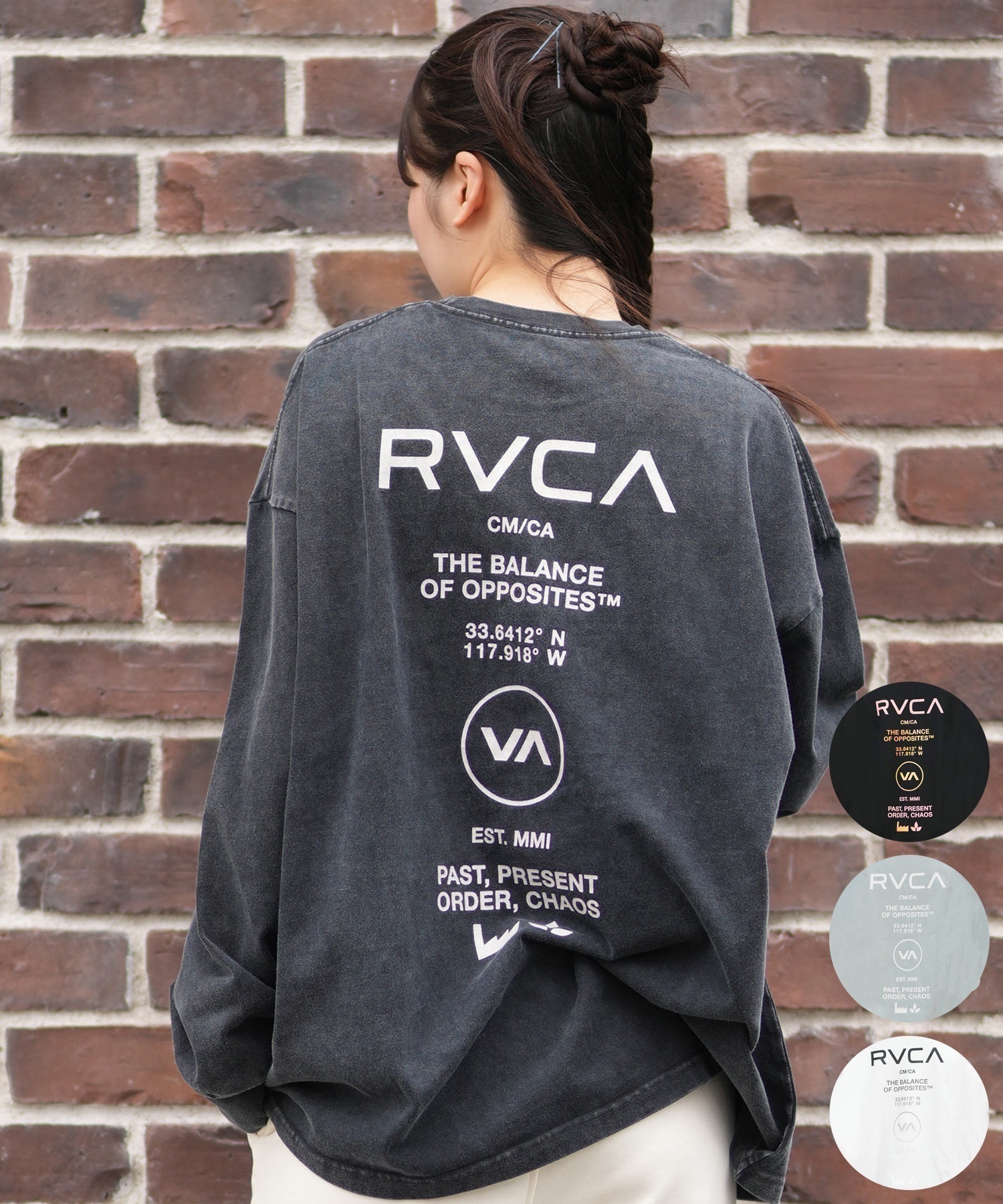 RVCA ルーカ 長袖 Tシャツ ロンT レディース バックプリント ロゴ