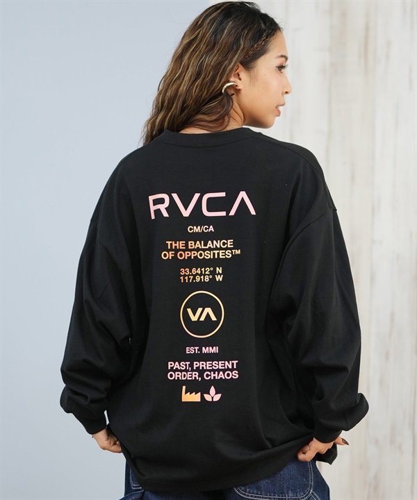 RVCA ルーカ 長袖 Tシャツ ロンT レディース バックプリント ロゴ オーバーサイズ BF044-P50