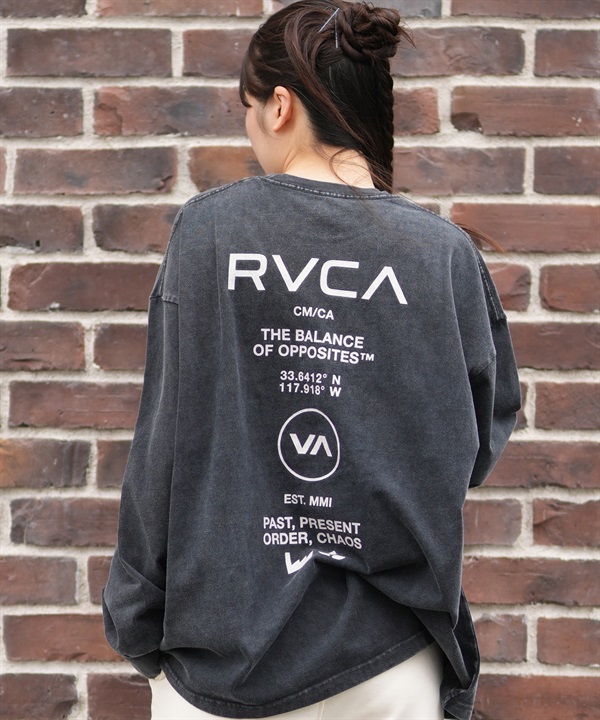 RVCA ルーカ 長袖 Tシャツ ロンT レディース バックプリント ロゴ オーバーサイズ BF044-P50